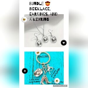 Cowgirl Hat 🤠 jewelry set!! Beautiful!! Earrings, necklace, & keyring. NWT